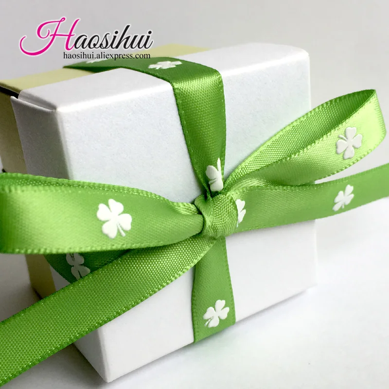 Haosihui 25 шт./лот новая классическая зеленая + белая маленькая коробка для конфет с
