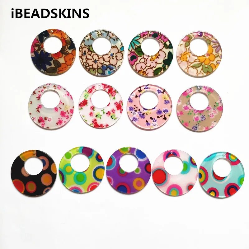 Новое поступление! Очаровательные Круглые акриловые серьги 35 мм 100 шт./лот