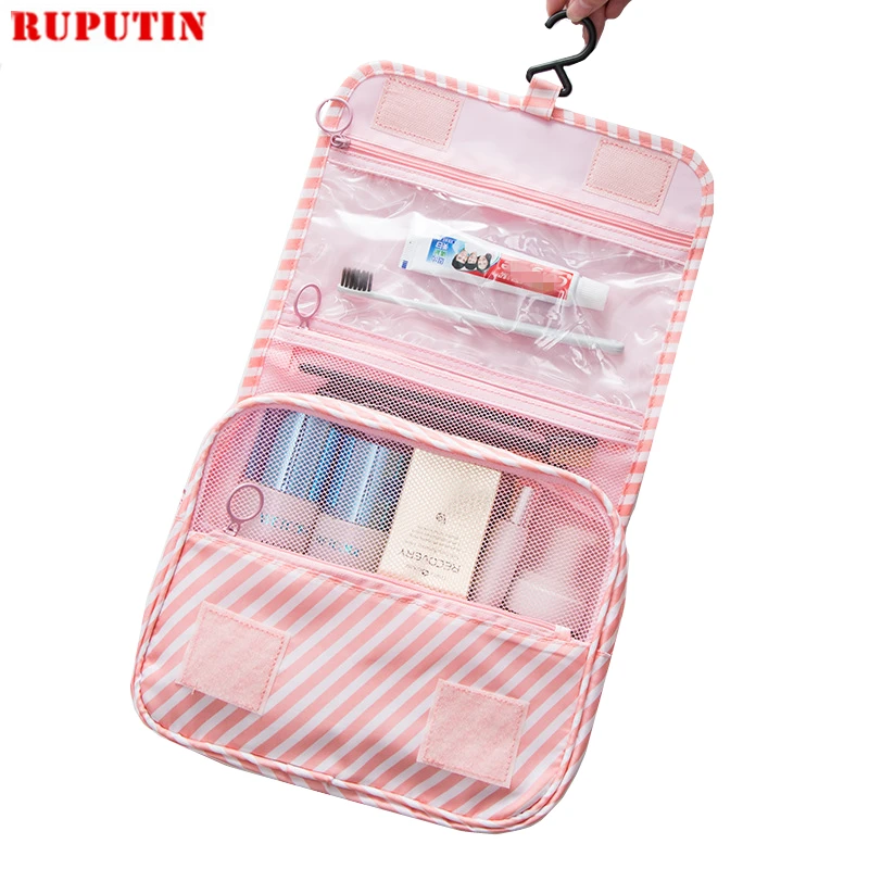 

RUPUTIN New Women Travel Organizer Cosmetic Bags Hook Wash Bag Waterproof Large Capacity Storage Bag Men Portable Toiletries Bag