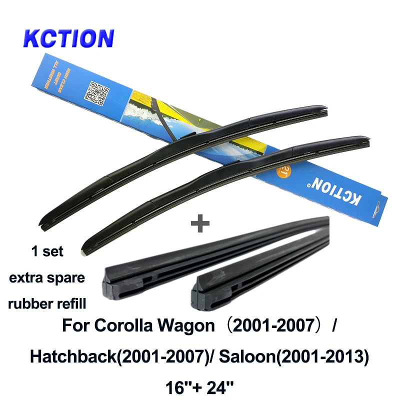 2pc front-1pc rubber Гибридный Дворник для ветрового стекла автомобиля лезвия для Защитные чехлы для сидений, сшитые специально для Toyota Corolla стеклоочиститель из натурального каучука Задний рычаг стеклоочистителя аксессуары 2006 2007 2008 2010 - Цвет: 2pc front-1pc rubber