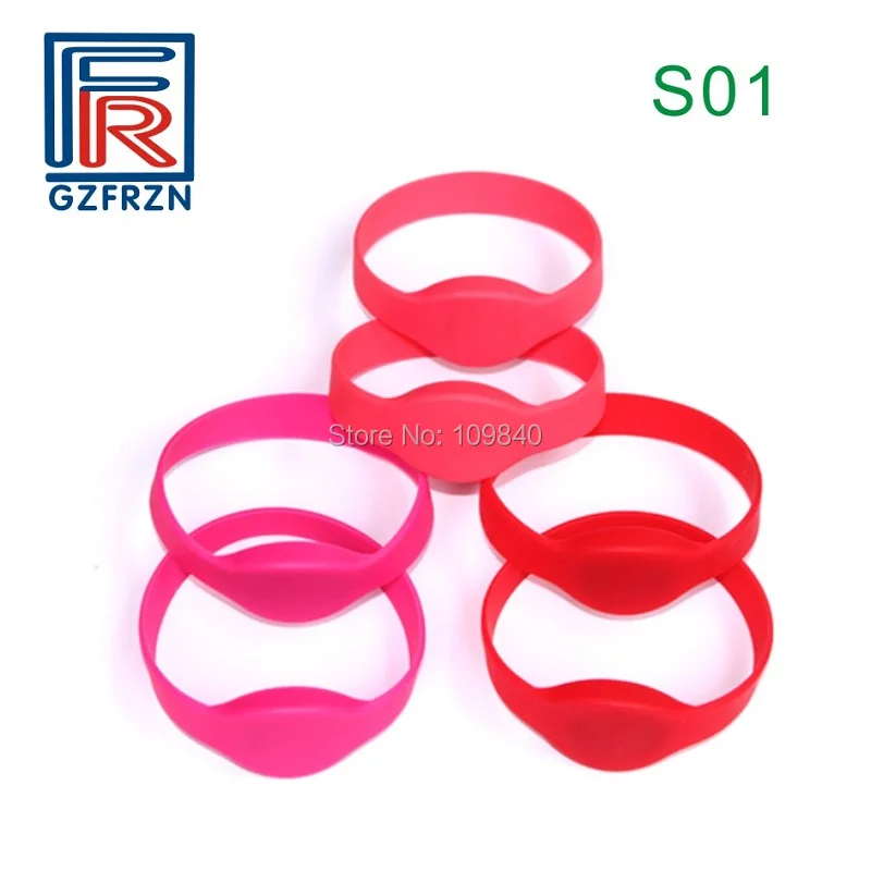 

100pcs/lot S01 style T5577 silicone wristband 125khz Rewritable RFID Bracelet for Hotel Sauna spa access control