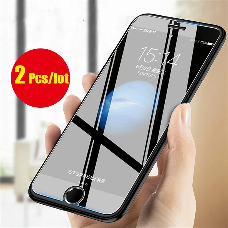 2 шт./лот Защитное стекло для iphone7plus защита экрана 9H 2.5D Закаленное iphone 7 8 iphone5s 6s 6plus