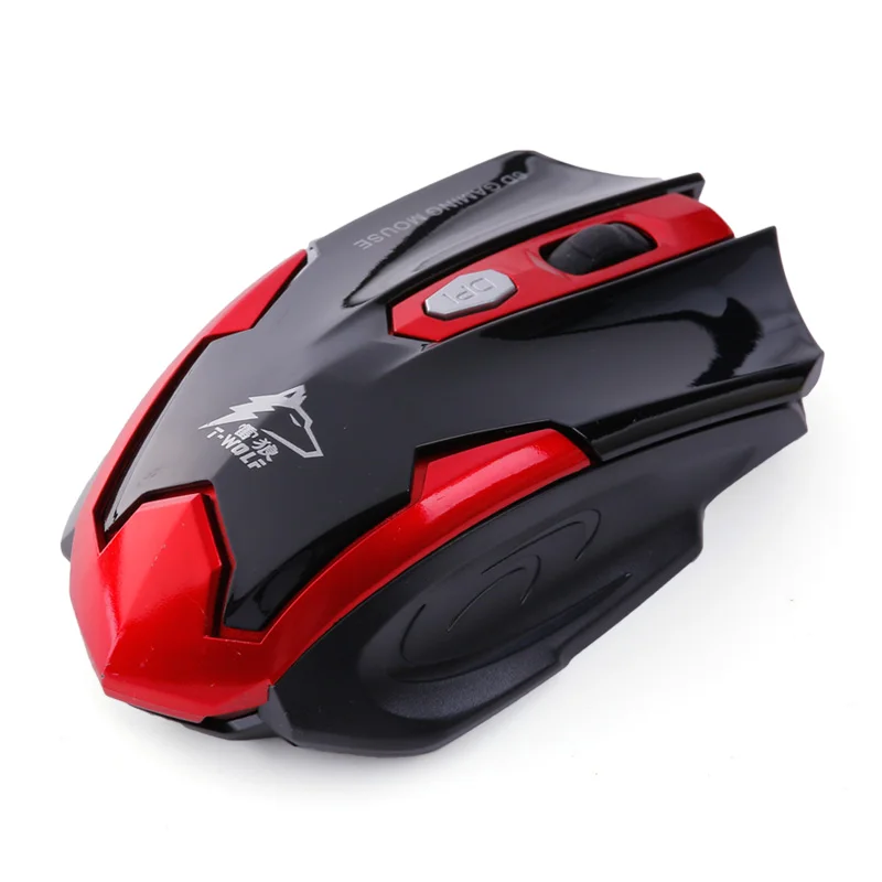 T-WOLF Q7 Бесшумная Беспроводная оптическая мышь для геймеров 2,4 GHz PC игровые мыши 2400 dpi Регулируемая эргономичная мышь для ноутбука/ПК компьютера - Цвет: Black