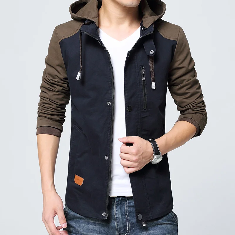 Men's Hooded Jackets New Fashion Autumn Male Army Green Casual jackets Outwear coats Size 2XL | Мужская одежда