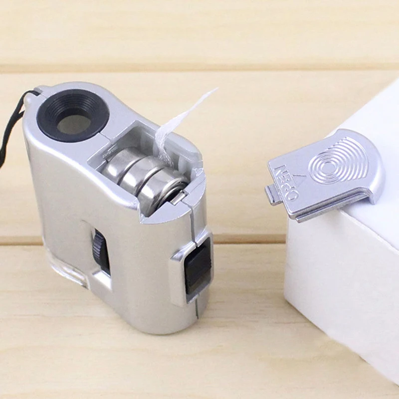 1Pcs Mini Lens 60X for Pocket Magnifier Microscope With LED Light Jewelry Dectector with Universal Clip Samsung Galaxy s5 s7 |