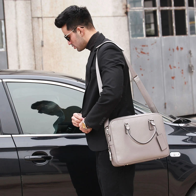 2021 New Men's Genuine Leather Handbag Casual Shoulder Bag Cowhide Crossbody Business Briefcase Laptop Bag. | Багаж и сумки