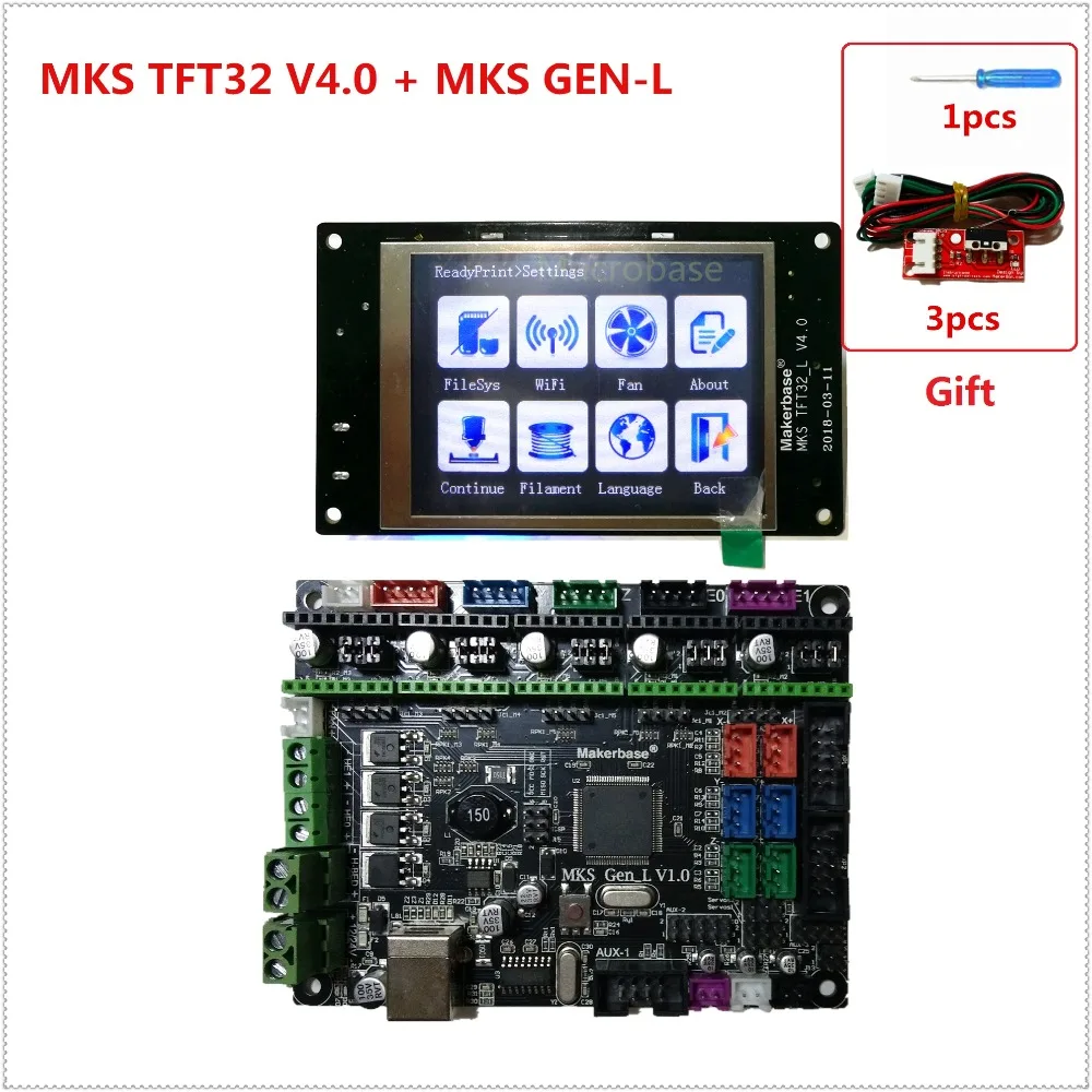 MKS GEN L V1.0 + TFT32 LCD касательный дисплей дешевый комплект электронной карты 3D, подключаемый и игровой, открытая сборка для стартера 3D-печати.