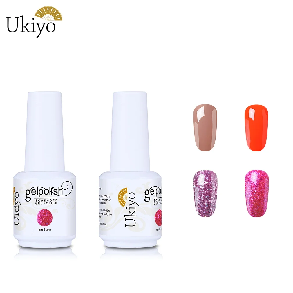 UY-FA-15ML-4PCS-C002 Ukiyo 4 шт./лот 15 мл Классический Гель-лак замачиваемый УФ Гель-лак Vernis Ongle верхнее Базовое покрытие требуется длительный маникюрный набор - Цвет: UY-FA-15ML-4PCS-C002
