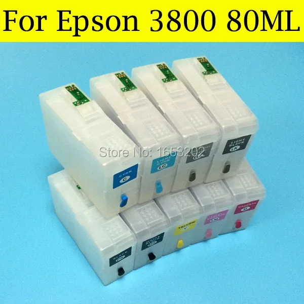 Лучшие чернильные картриджи T5801-T5809 580 краска для Epson Stylus Pro 3800 3800C принтер Pollter с