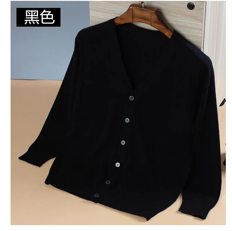 Мужские свитера, кашемир, вязанные кардиганы, Vneck, модные, на пуговицах, джемперы, чистый кашемир, Мужская стандартная одежда,, свитер