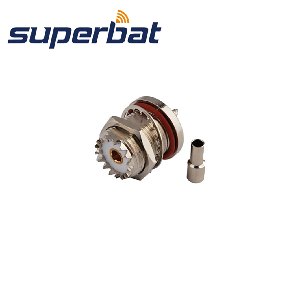 Superbat 10pcs UHF Crimp Female Bulkhead RF Connector for RG174, RG178,RG316,LMR100 -British Version