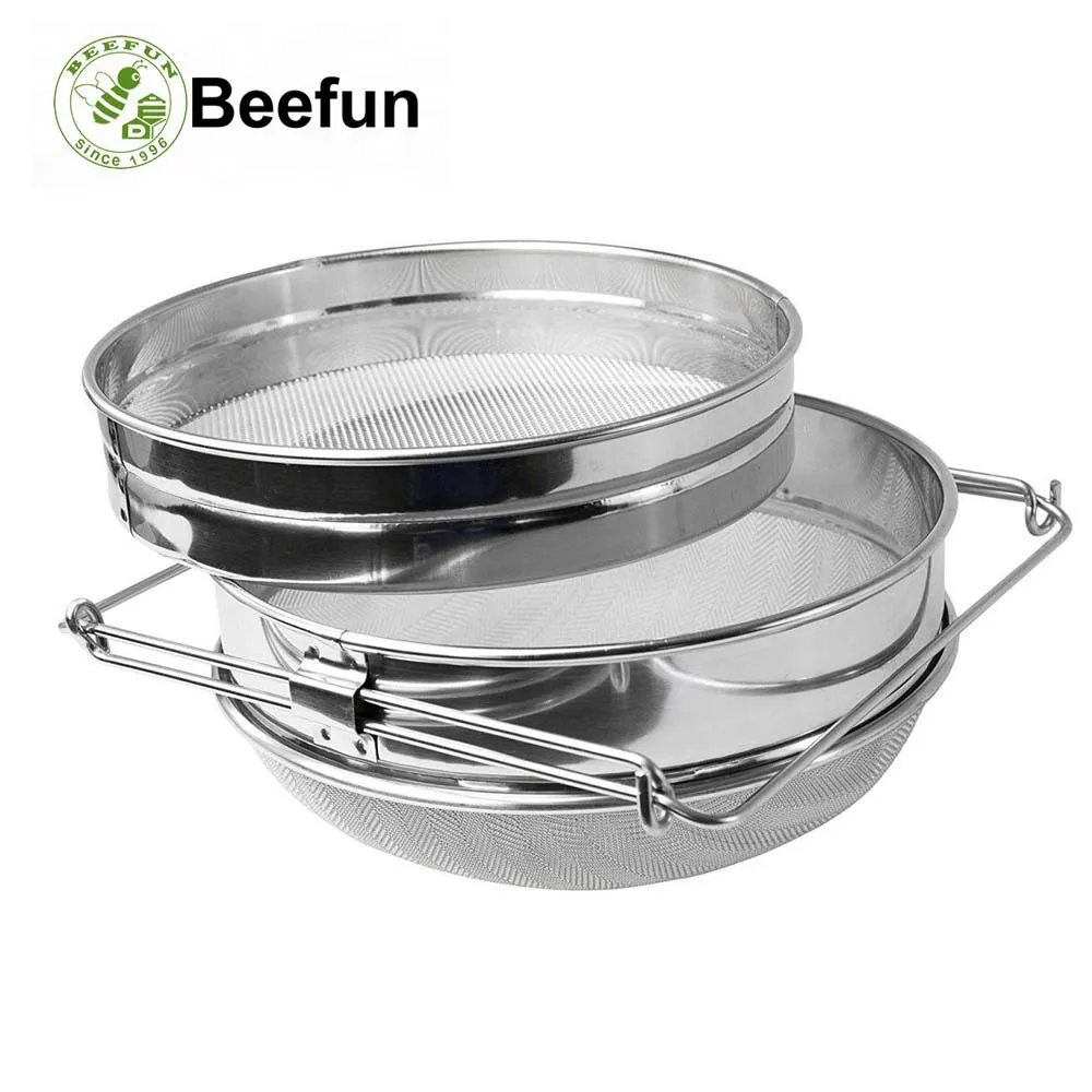 Beefun Двухслойное ситечко для меда из нержавеющей стали фильтрация пчелиный
