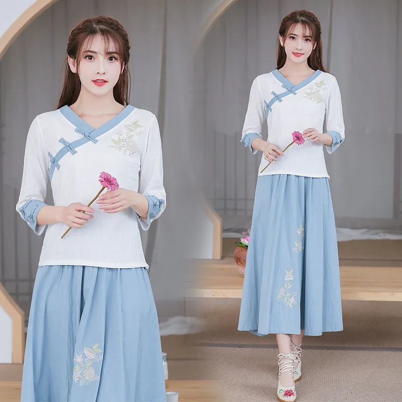 Китайское традиционное платье династии Цин костюм чайная одежда для медитации