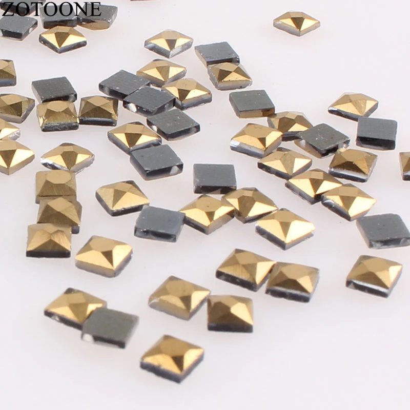 ZOTOONE 100 шт. Горячая фиксация Стразы искусственное стекло квадратная форма стразы s