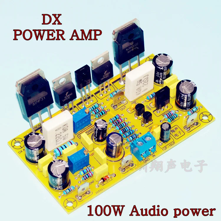 2 шт. Плата усилителя DX 100 Вт 4R mono на NJW0281 NJW0302 + TIP41 / TIP42 2N5401 плата дифференциального