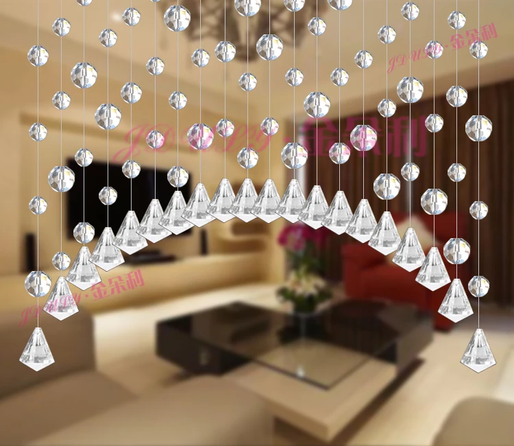 Прозрачная занавеска ручной работы из стекла с 5 струнами для дверей и окон