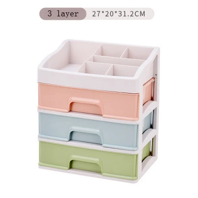 3 layer-Mixed Colors Косметичка макияж Чехол сумка инструмент Аксессуары Ящик Тип пространство макияж кисточки полка губная помада уход за кожей - Цвет: 3 layer-Mixed Colors