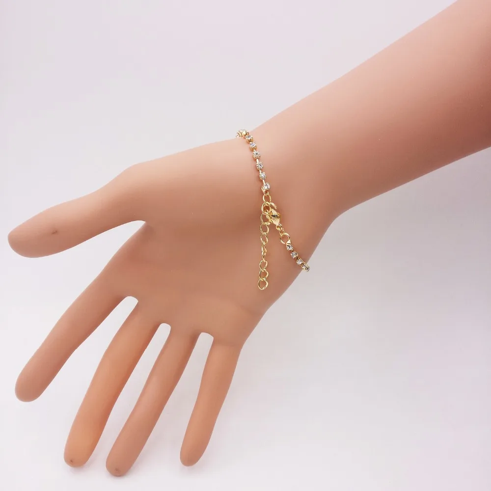 Женский простой браслет с кристаллами уличная мода золотой цвет|crystal bracelet|bracelet
