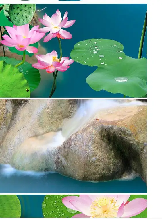 3d пол живопись обои водопад Лотос Карп 3D Пол ПВХ для ванных комнат|floor wallpaper|painting