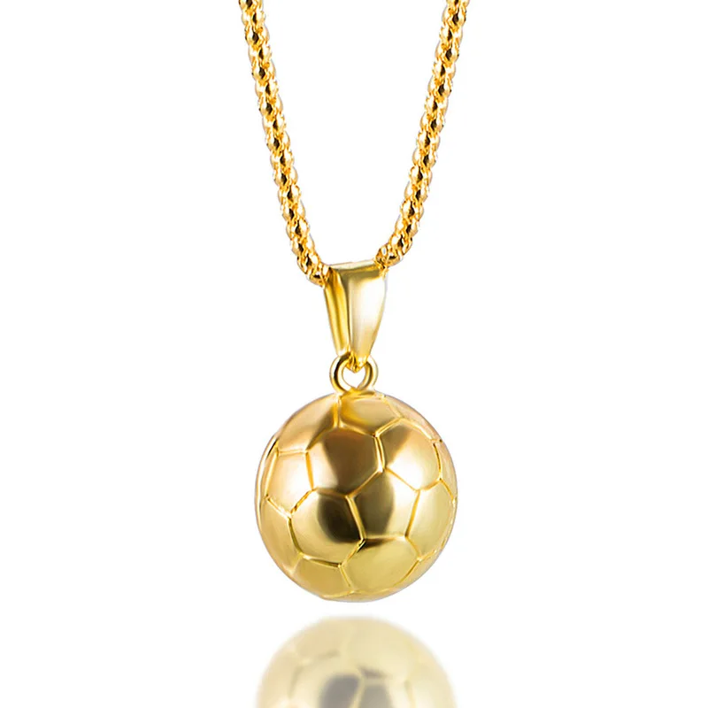 

Men's football modeling necklace, three-dimensional ball sports pendant necklace, fashion jewelry wholesale