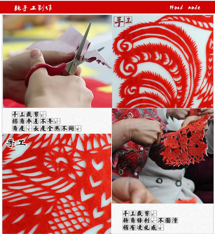 Free Shipping! Chinese Hand- made Papercuts The 12 Animals of the Zodiac Bilingual Introduction |