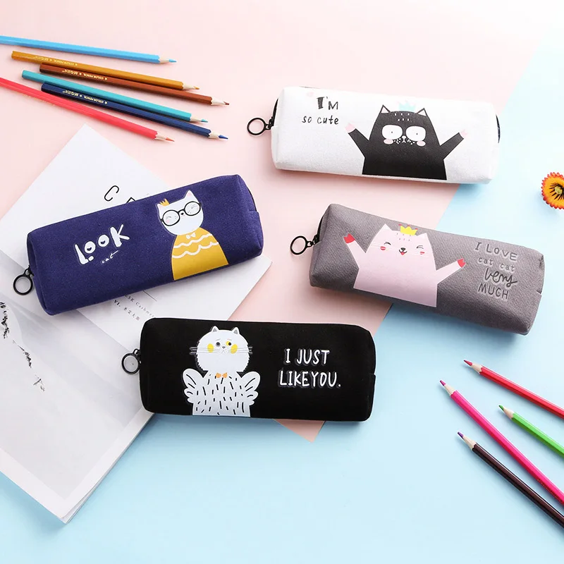Креативный мультяшный чехол для ручки Kawaii Cat пенал милый большой вместимости