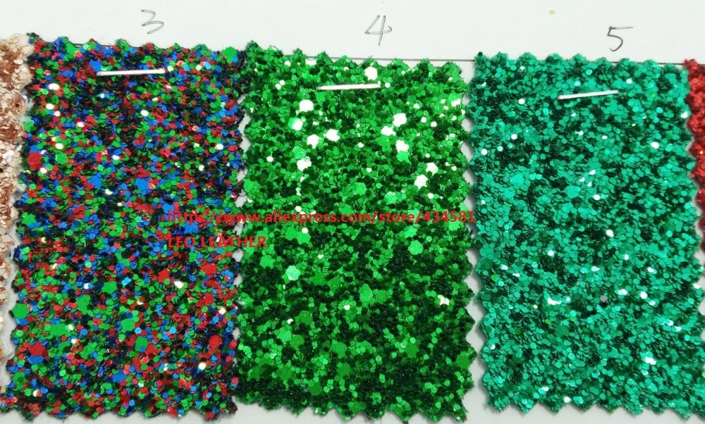 Christmas Green and Red Mixed Color Chunky Glitter Leather PU for DIY accessories wallpaper handbags shoes P1338 | Дом и сад