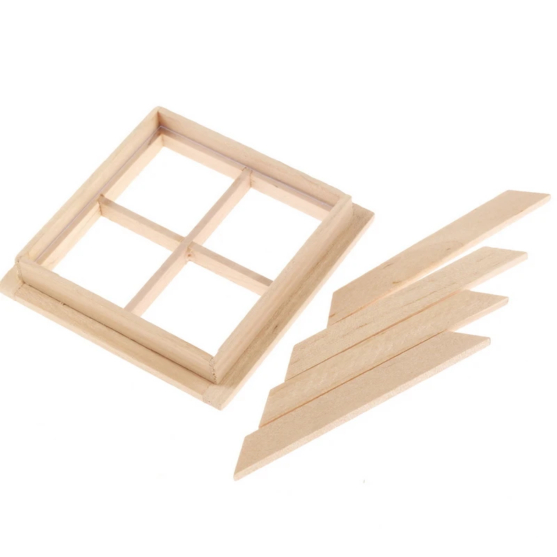 1: 12 кукольный домик Миниатюрный деревянный печенье окно Mpdel DIY геометрические