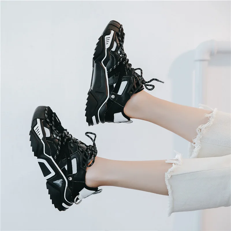 Повседневная Белая обувь; женские кроссовки на массивной платформе; zapatos de mujer; Лоскутная обувь; chaussure femme; женская дышащая обувь