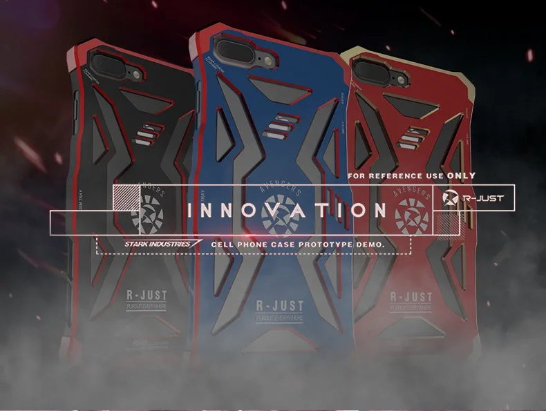 R просто Бренд Hero Серии Авиационного Алюминия Stronger Back Case For iPhone 7/Для 7 Plus 3 Дизайн С