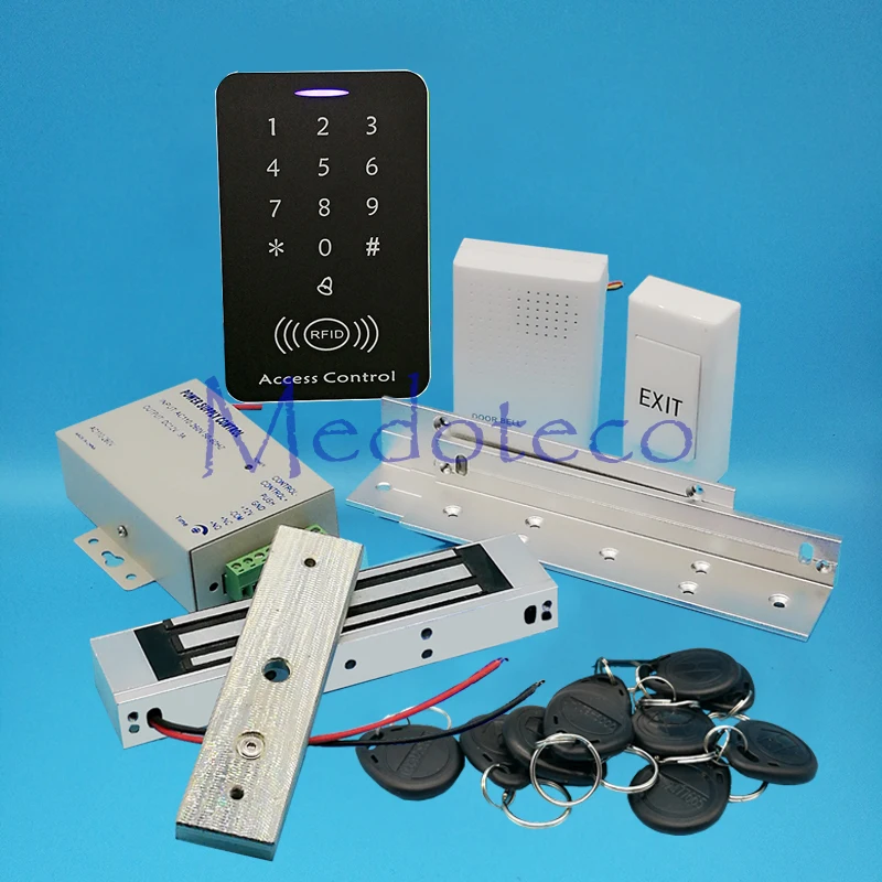 

Full 125khz Rfid Card Wood Metal Door Access Control System Kit EM Card Access Controller +350lbs Magnetic Lock + ZL Bracket