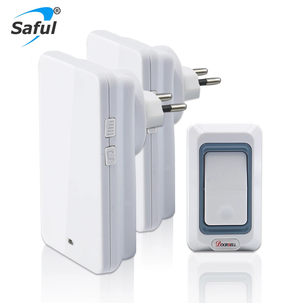 

Saful Waterproof Wireless Doorbell EU/US/UK/AU Plug Wireless Bell Easy Install Adjustable Indoor Ring Volume Free Shipping