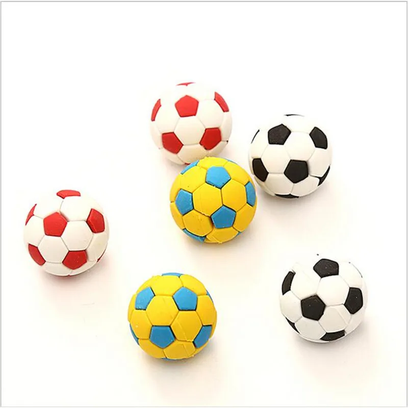 

YOUE SHONE 1 Pcs = 3 Piece Of Football Styling Pencil EraserCartoon Mini Erasers Set Children's Stationery Prizes
