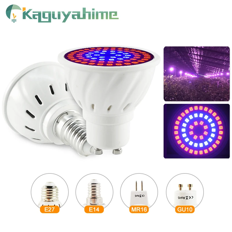 

Kaguyahime Grow Bulb LED E27 Full Spectrum Plant Lamp E27 MR16 GU10 220V Flower Seedling Fitolamp Phyto Hydroponic Growth Light