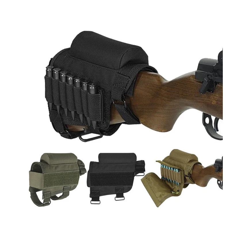 

Hunting Shotgun Bullets Bag Holder Outdoor Tactical Shooting Rifle Gun Ammo Pouches Bag Cheek Rest Buttstock Bag