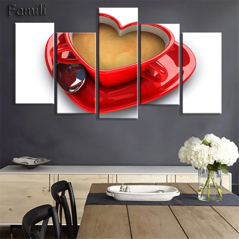 Модульная картина коричневый кофе в чашке настенное искусство холст картины