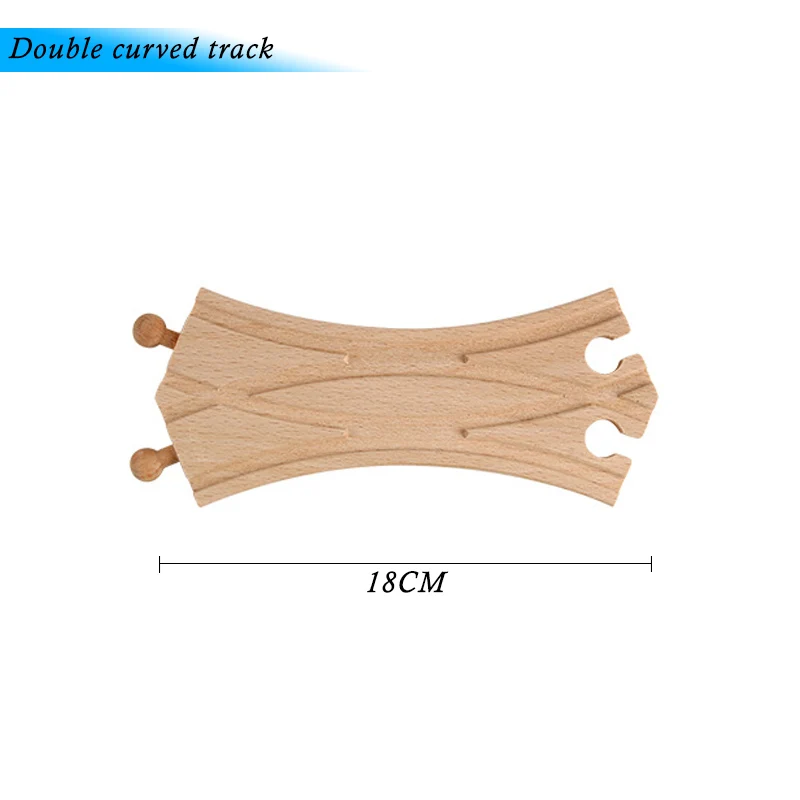 Double curved track Различные деревянные компоненты для поезда, набор для поезда из бука, детские игрушки для поезда, подарки, аксессуары, совместимы с Thoma Friends - Цвет: Double curved track