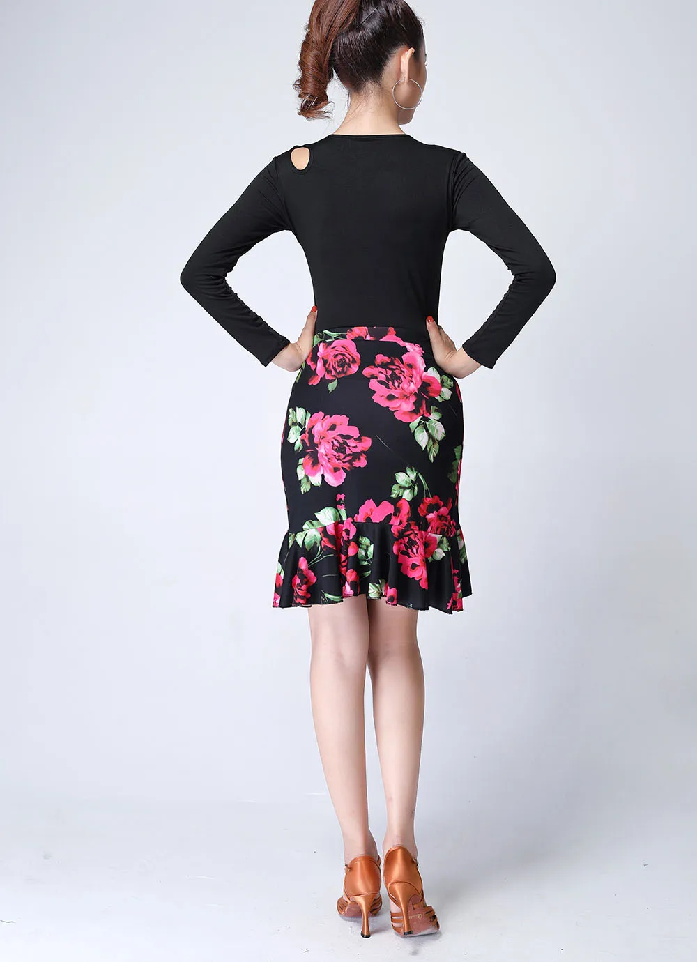 Платье для латинских танцев женское платье с бахромой рубашка и юбка набор