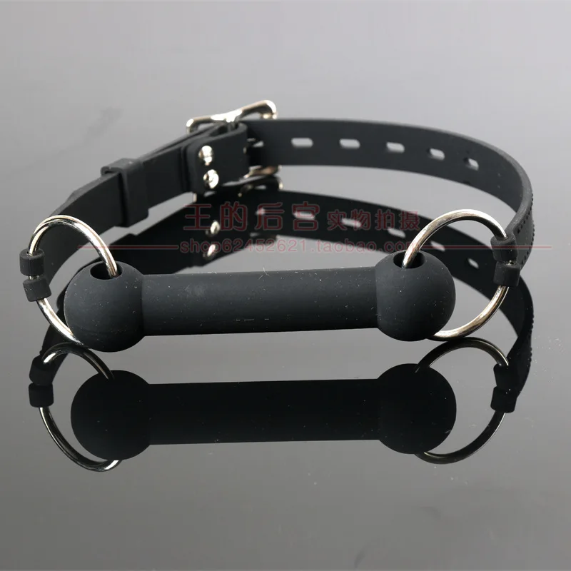 Черные силиконовые шарики для орального секса в виде кости собаки заглушка рта