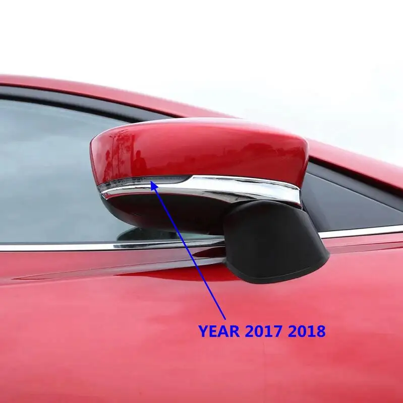 YEAR 2017-2018 2PCS Высокое качество ABS хромированное боковое зеркало заднего вида Накладка 2 шт. для Mazda 3 AXELA хэтчбек седан - Цвет: YEAR 2017-2018 2PCS