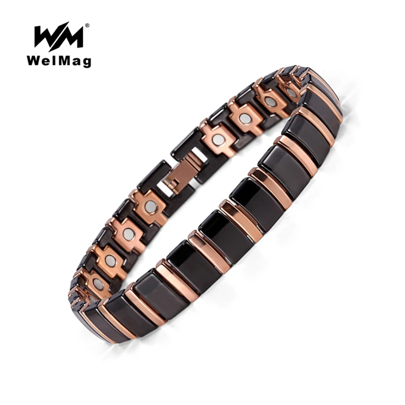 Магнитные керамические браслеты WelMag очаровательные золотого цвета звеньевая