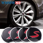 4 шт. автостайлинг 56 мм Логотип S Центральная крышка автомобильной шины эмблема значок наклейка для Mini Cooper R50 R52 R53 R56 R60 F54 F55 F56 F60