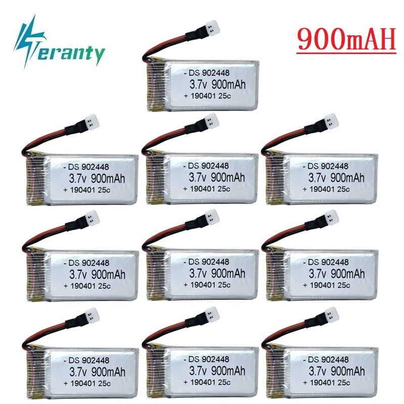 

Обновленный аккумулятор lipo 900 мАч 3,7 в для Syma X5 X5c X5s X5sw X5sc V931 H5c Mjx X708W, запасные части для радиоуправляемого квадрокоптера, батарея для дрона, 10 ...