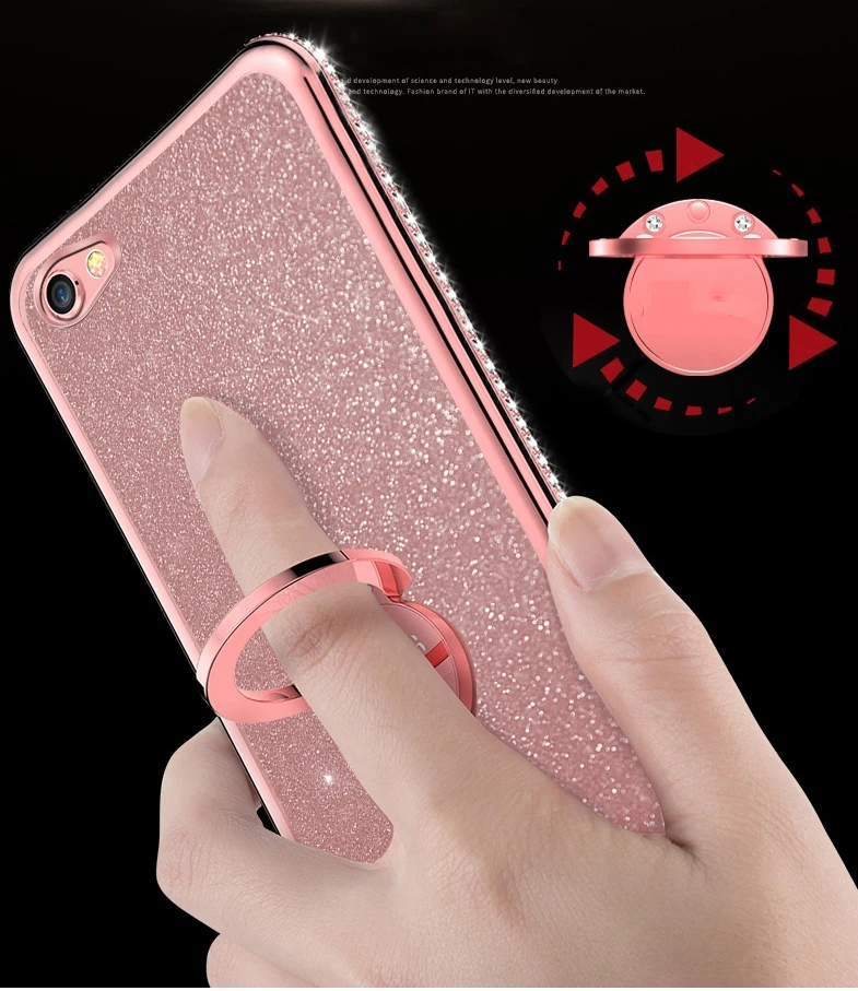 Алмазный чехол для OPPO RENO Z 10x zoom F11 F9 F7 F5 Pro чехол для OPPO Realme 3 2 Pro X Lite C2 C1 A1K блестящий чехол-подставка с кольцом