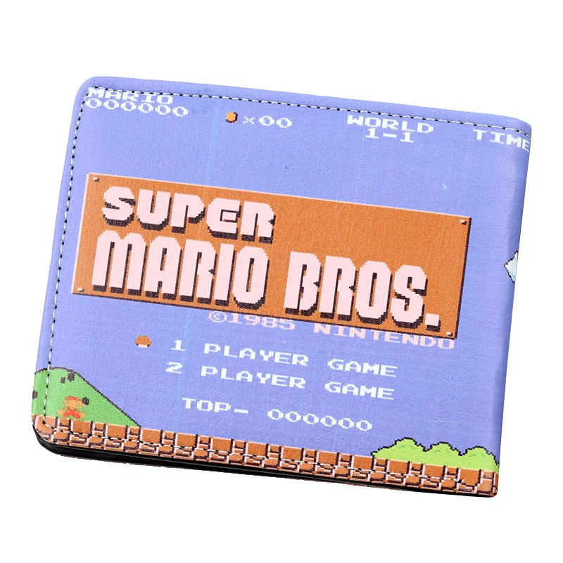 Классический двойной кошелек с персонажами nintendo Super Mario, студенческий кошелек с мультяшными комиксами