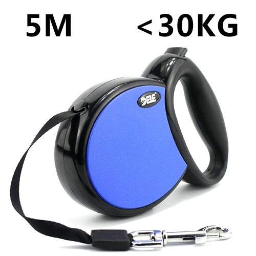NavyBlue 5M 30KG Лучшее собака воротники цепи собака привести retractable поводок собаки упряёи ёивотного chain pet продукт товаров веревку цепи 25kg 40kg большая собака - Цвет: NavyBlue 5M 30KG