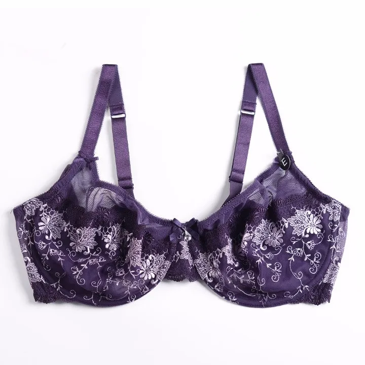 Маскарадный женский бюстгальтер Виктории с вышивкой, сетчатые вставки, BH, ультра тонкая чашка, без косточек, красивое цветочное нижнее белье 7580859095 B C D E F