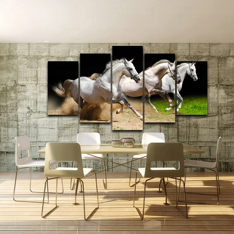 

Framed wall art Pictures Spray Oil Painting Decoration HD Printed for Home Decor Artistic Print Drawing on Canvas Horses AE0327