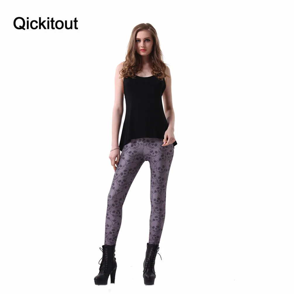 Горячая мода Slim женщин костюм пирата Легинсы цифровая печать черепа Брюки для