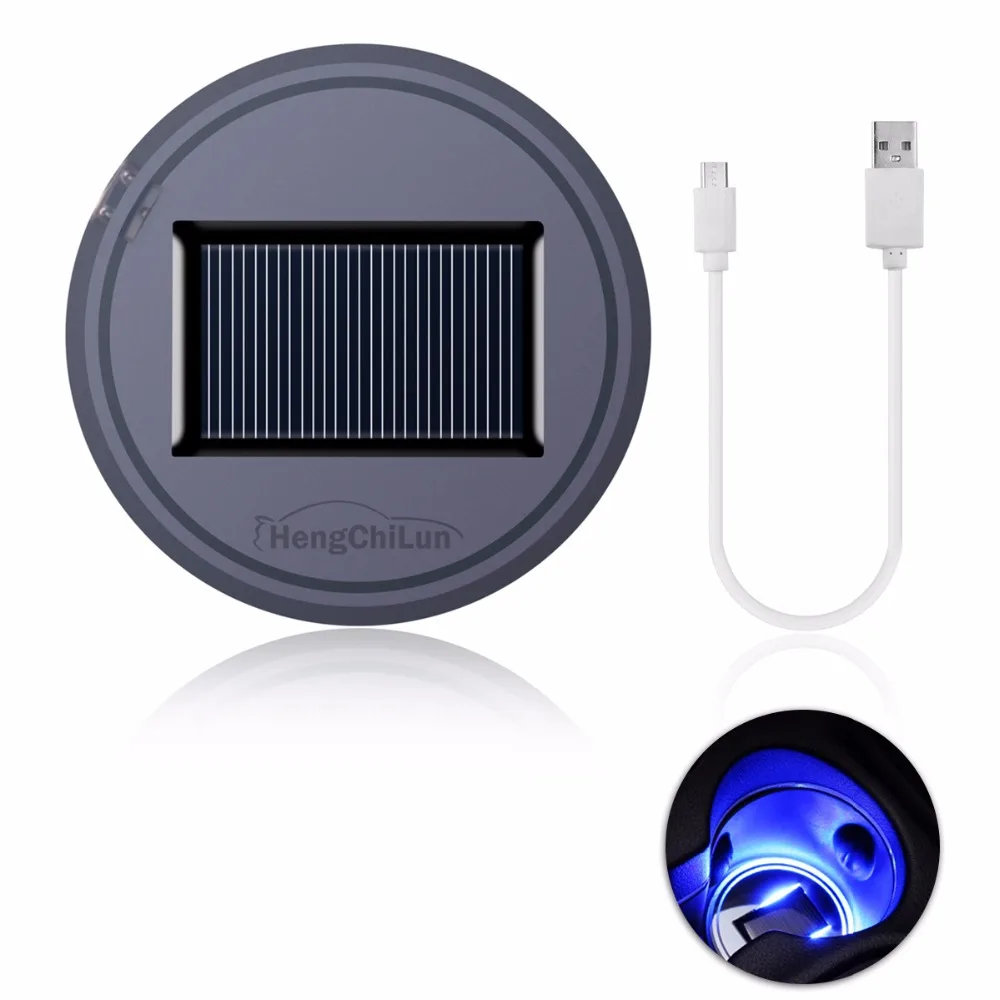 Новый универсальный Солнечный СВЕТОДИОДНЫЙ Автомобильный подстаканник коврик